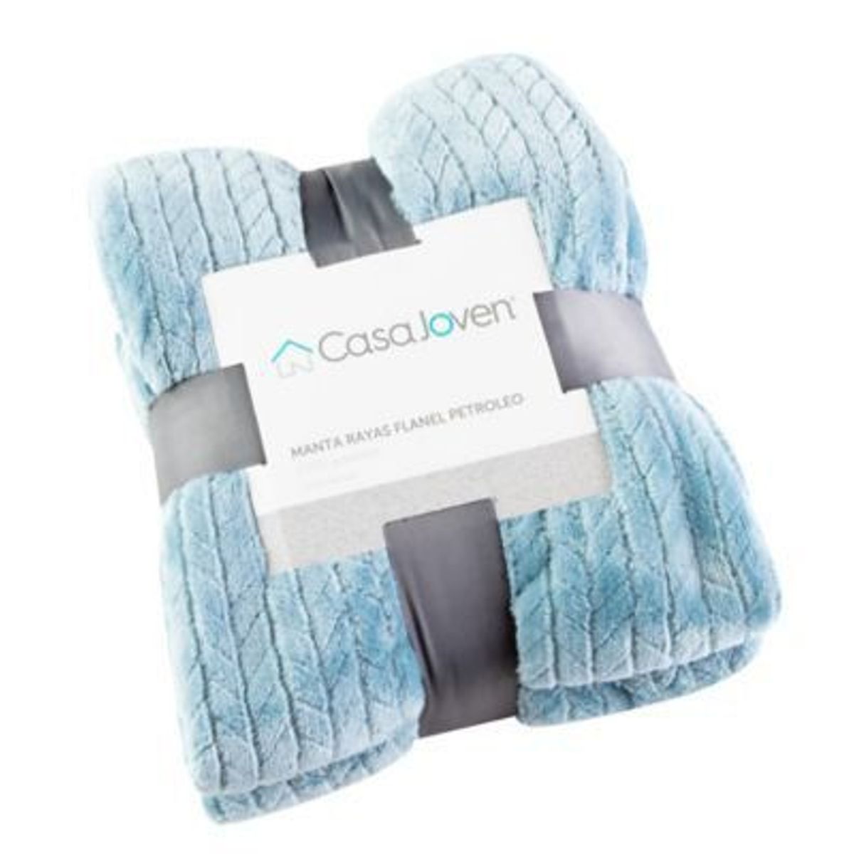 CASA JOVEN - Manta Rayas Flanel Petroleo