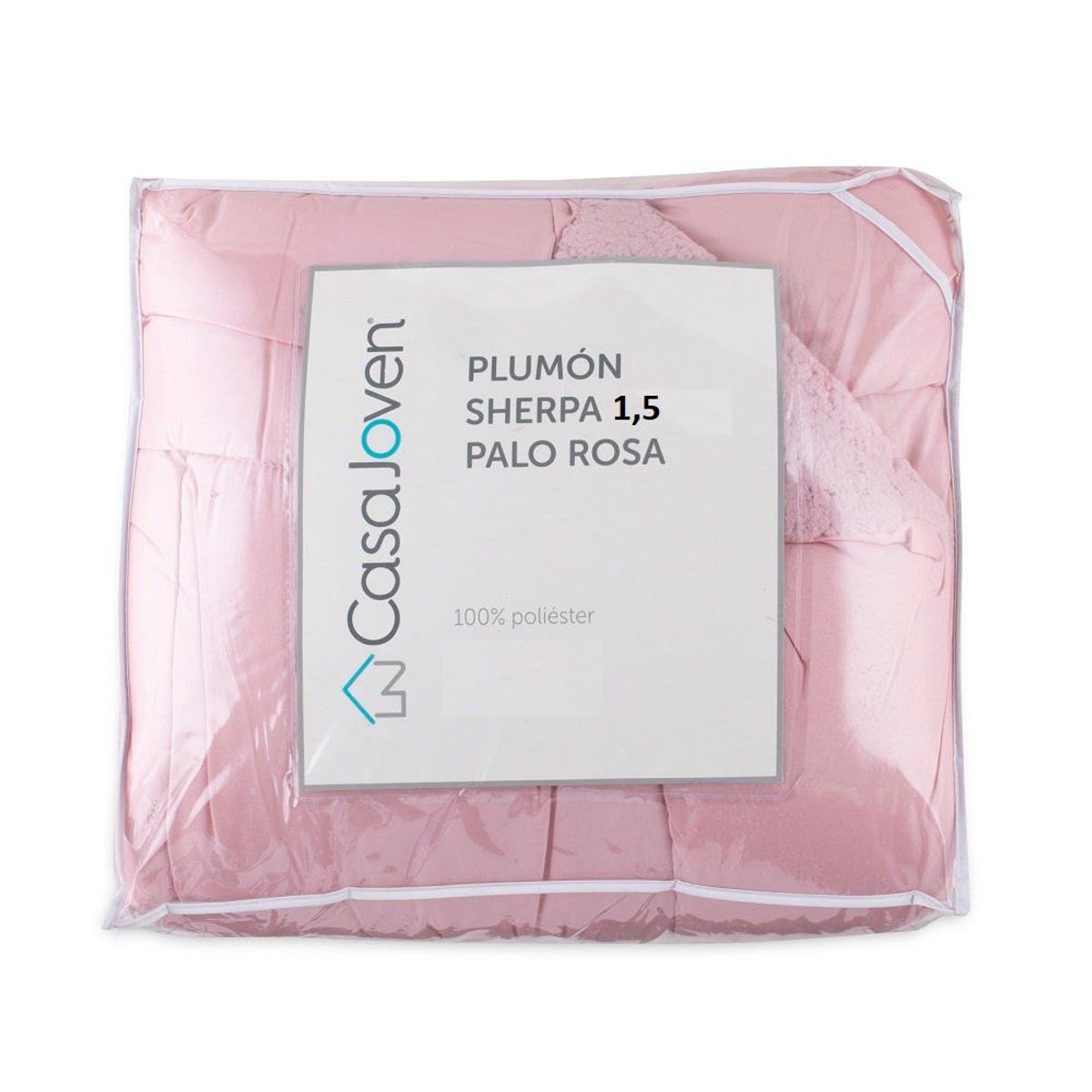 CASA JOVEN - Plumón Sherpa Rosado 1,5 Plaza