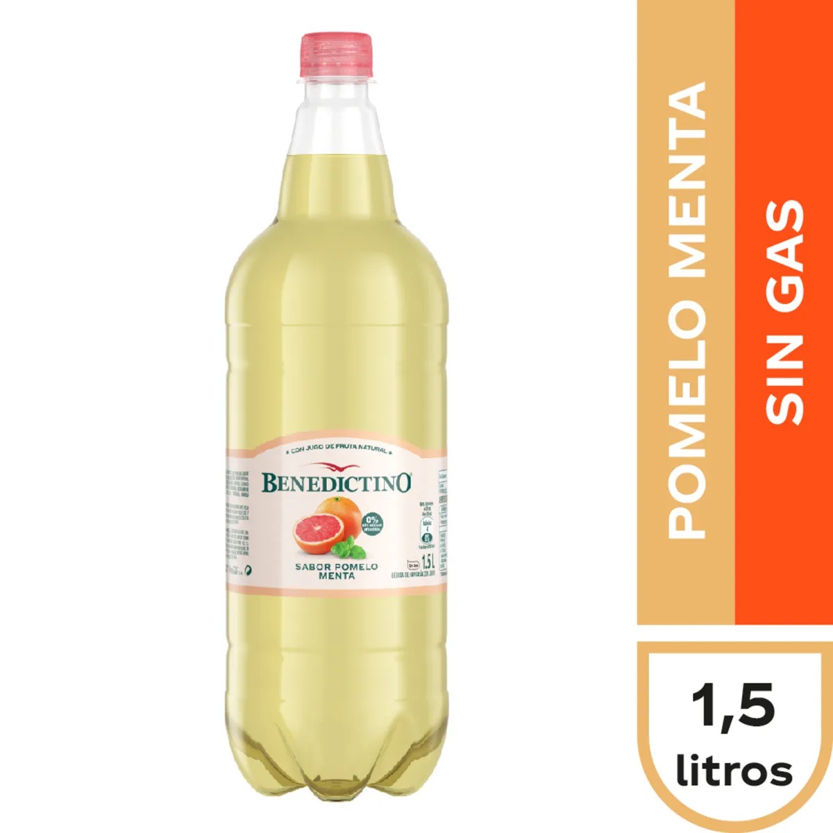 BENEDICTINO - Agua Sabor Pomelo y Menta Sin Gas Benedictino 1.5 L