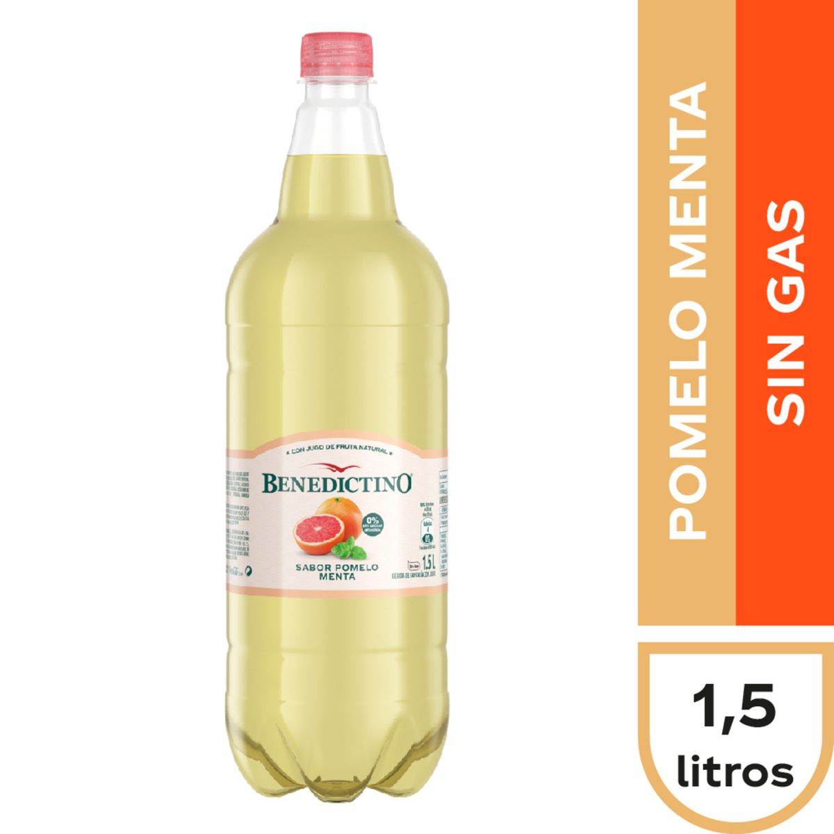 BENEDICTINO - Agua Sabor Pomelo y Menta Sin Gas Benedictino 1.5 L