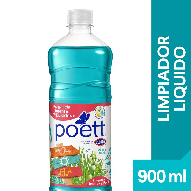 POETT - Limpiador Desinfectante de Pisos Poett Alegra Tu Día Botella 900 ml