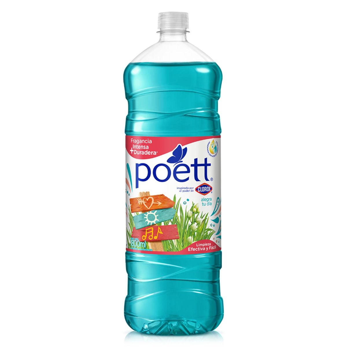 POETT - Limpiador Desinfectante de Pisos Poett Alegra Tu Día Botella 1.8 Lts