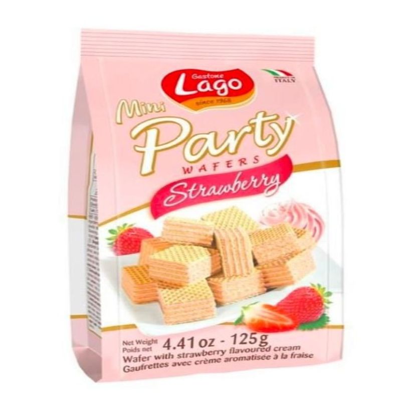 LAGO - Galletas party wafers frutilla