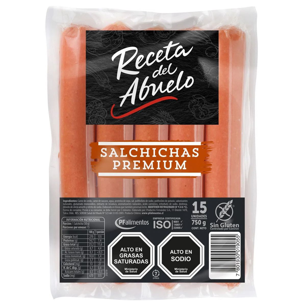 RECETA DEL ABUELO - Salchicha Premium Receta del Abuelo 15 Un