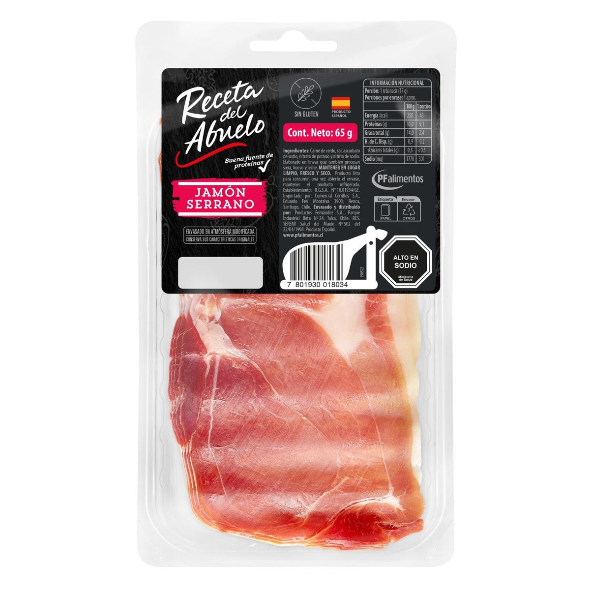 RECETA DEL ABUELO - JAMON  SERRANO  RDA 65 G