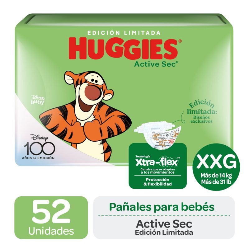 HUGGIES - PANAL HUGGIES ACTIVE SEC XXG 52 UN