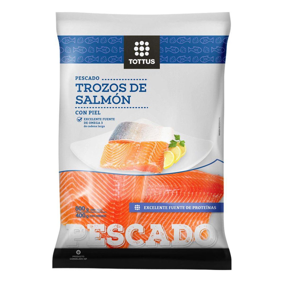 TOTTUS - Salmón Con Piel En Trozos Tottus 500 g