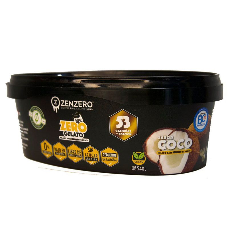 ZENZERO - HELADO ZERO GELATO COCO   ZENZERO 540 GR