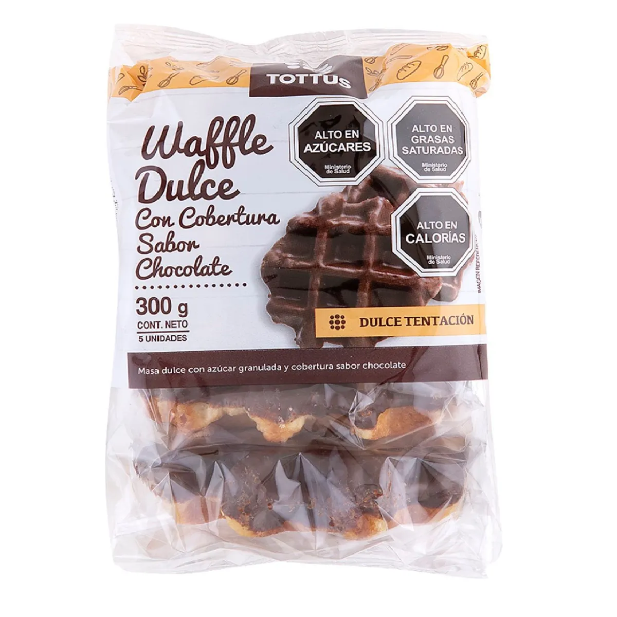 TOTTUS - Waffles Dulces con Cobertura de Chocolate Tottus 5 Un