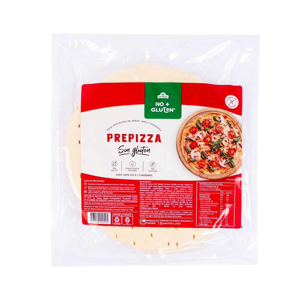 NO+GLUTEN - Masa prepizza no + gluten