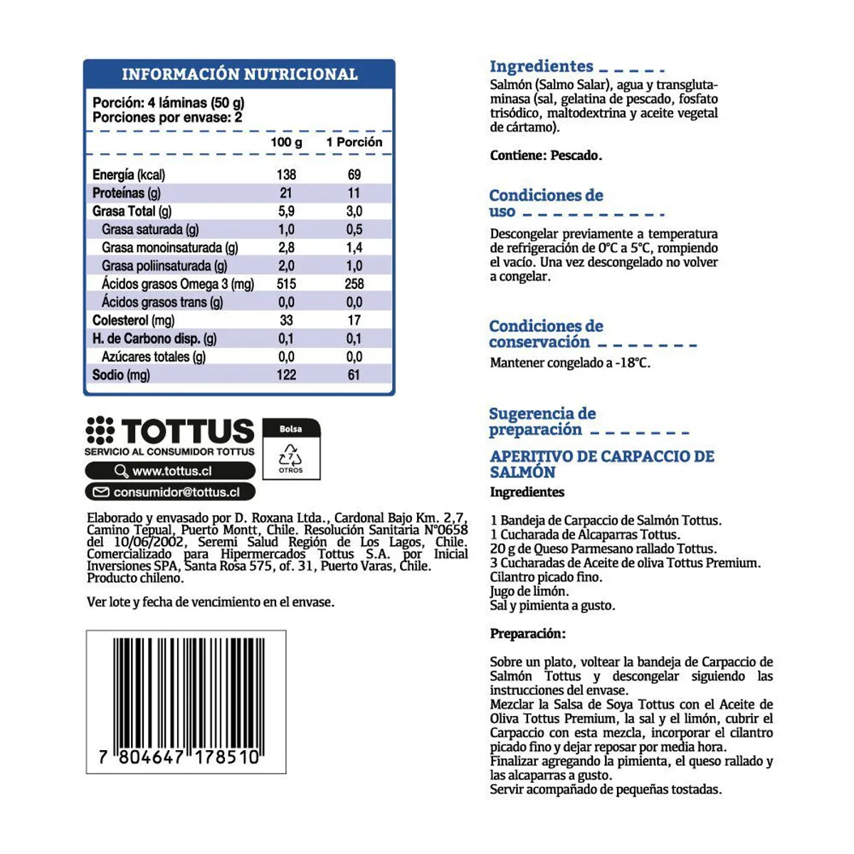 TOTTUS - Carpaccio de Salmón