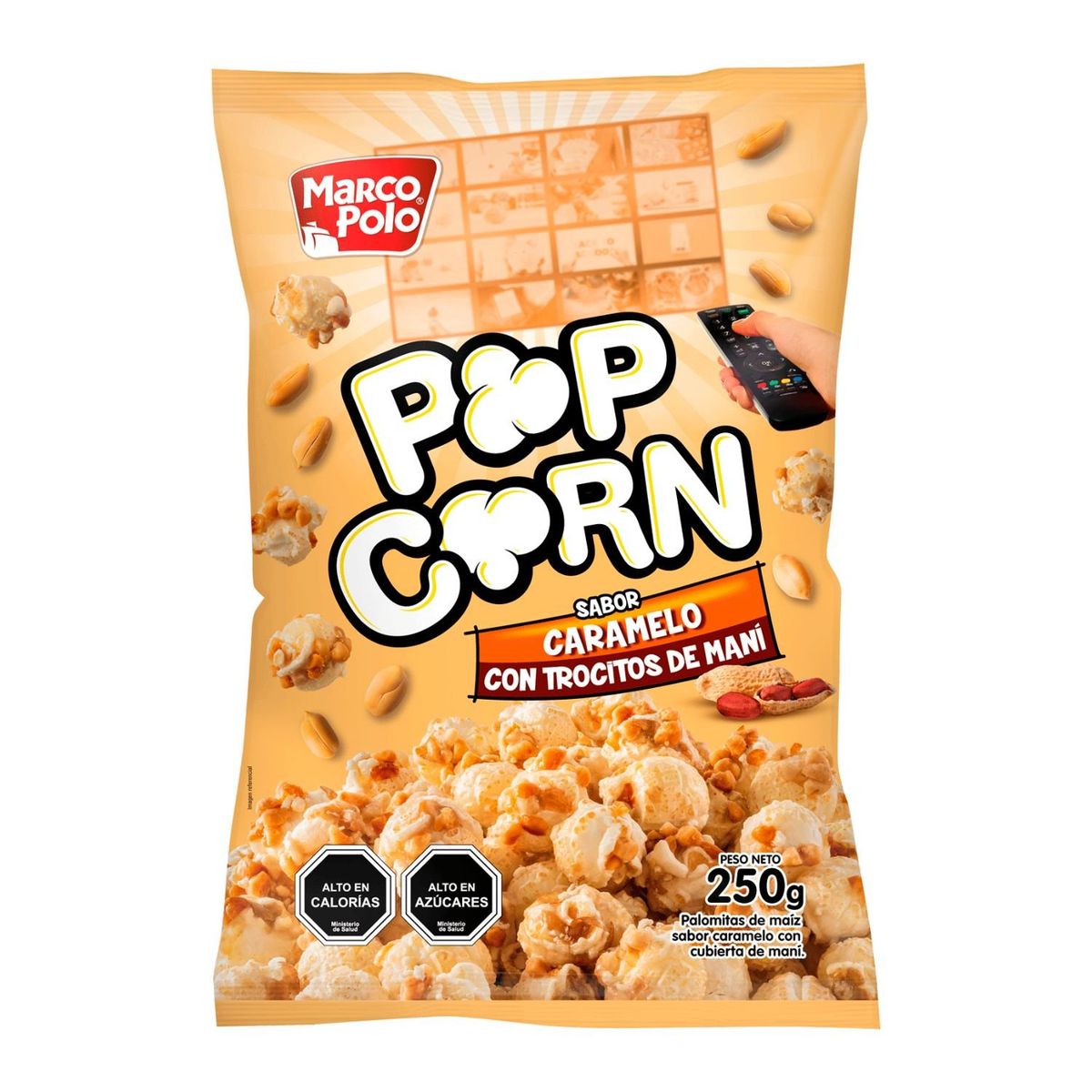 MARCO POLO - Snack Popcorn Sabor Caramelo y Maní Marco Polo 250 g