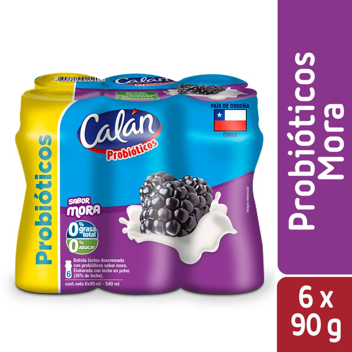 CALAN - Probióticos Sabor Mora Calan 6 x 90 ml