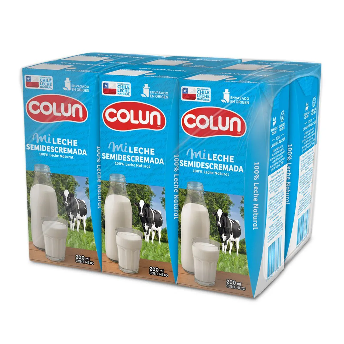 COLUN - Pack Leche Semidescremada Natural