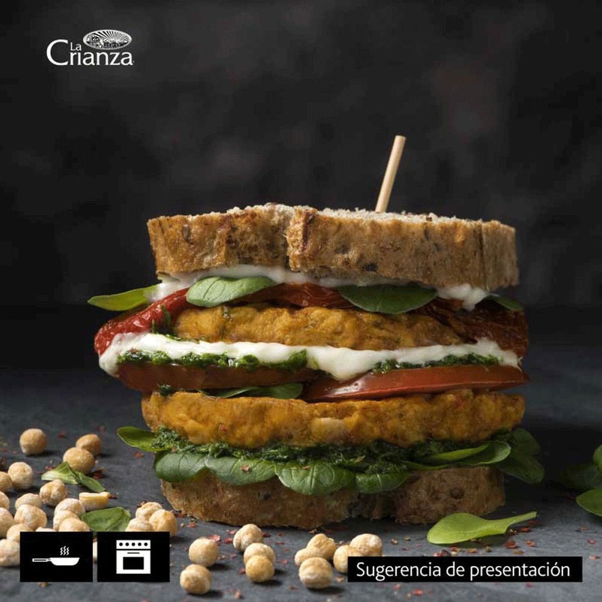 LA CRIANZA - Hamburguesa Vegetal de Garbanzos Veggie La Crianza 100 g