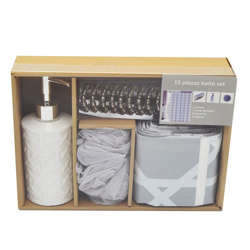 CASA JOVEN - Set De Baño, Cortina Ganchos y Accesorios