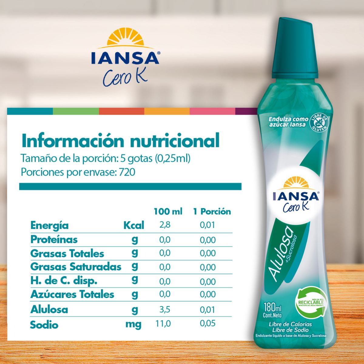 IANSA CERO K - Endulzante líquido Alulosa Sucralosa