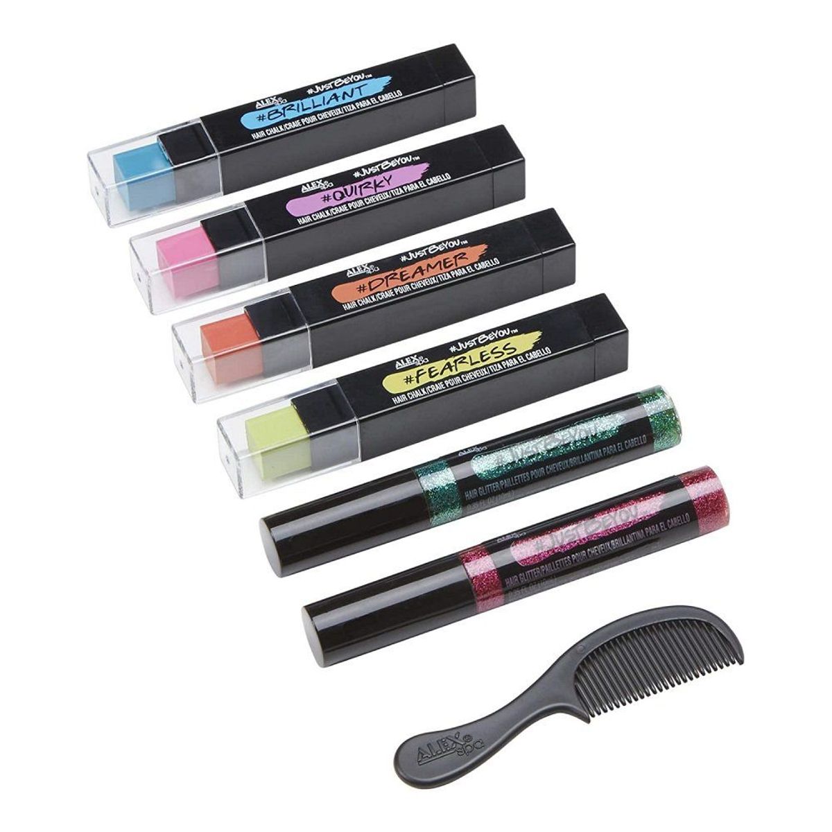 ALEX - JUSTBEYOU HAIR CHALK y GLITTER KIT