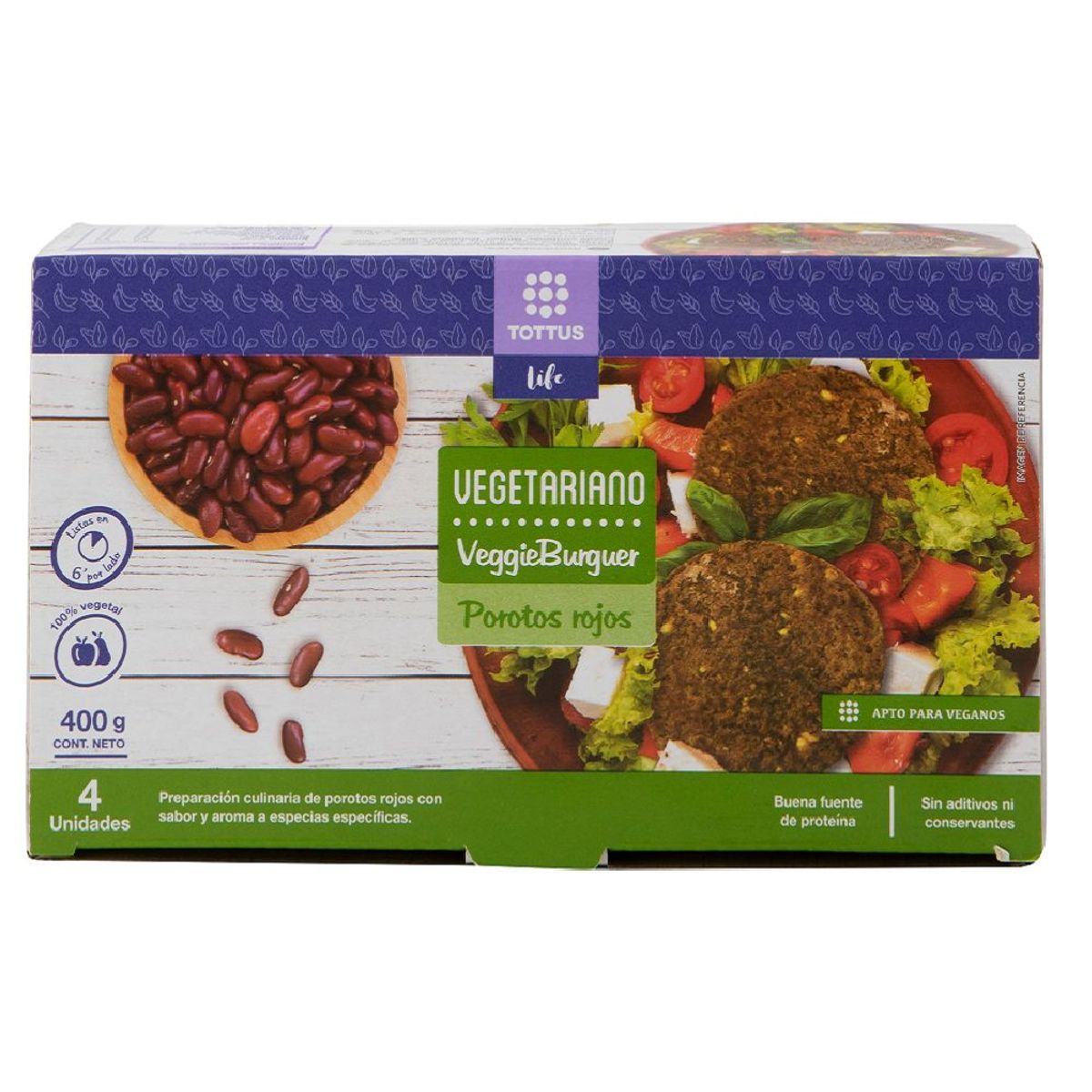 TOTTUS LIFE - Veggieburger Porotos Rojos