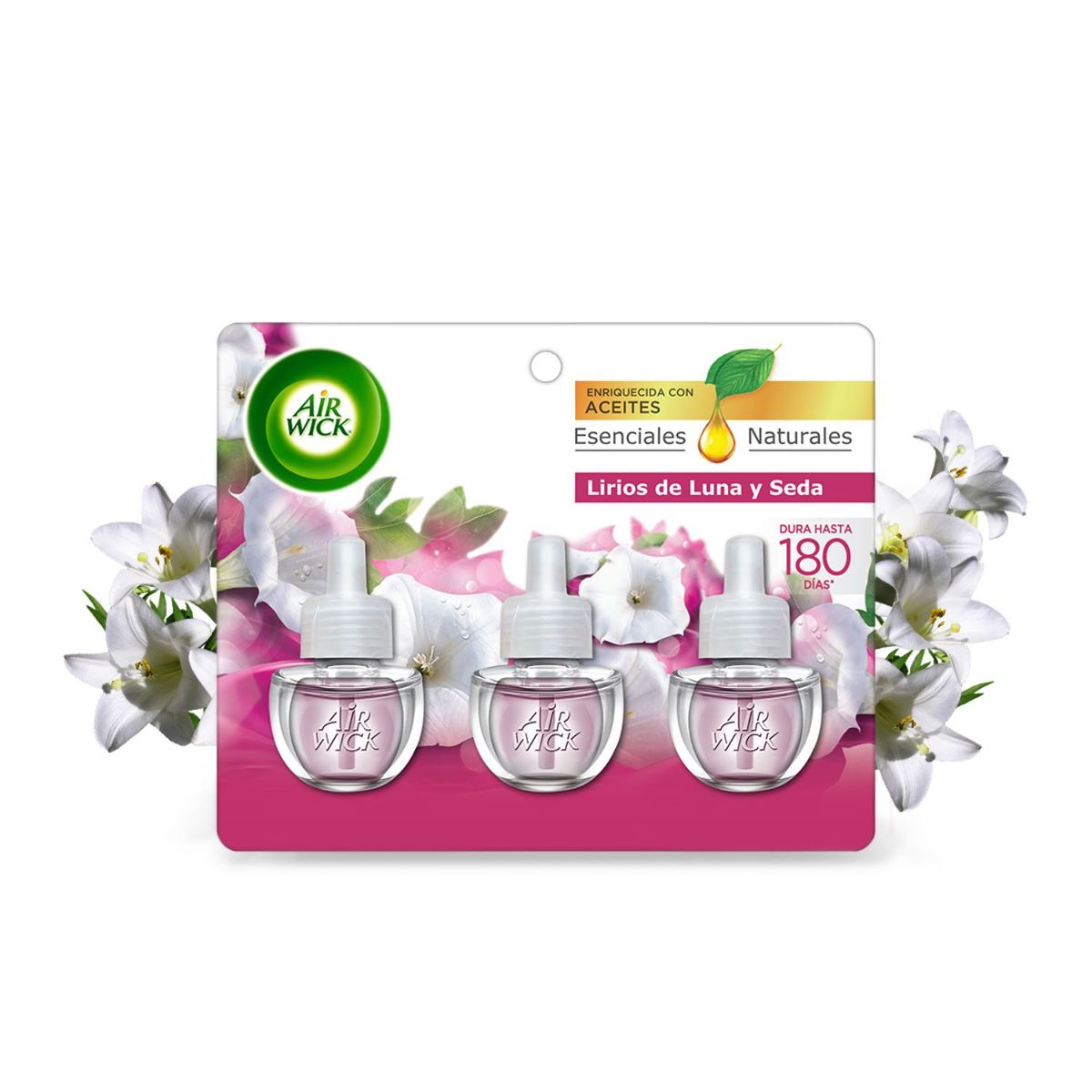 AIR WICK - Repuesto Aromatizante de Ambientes Lirios de Luna y Seda X3