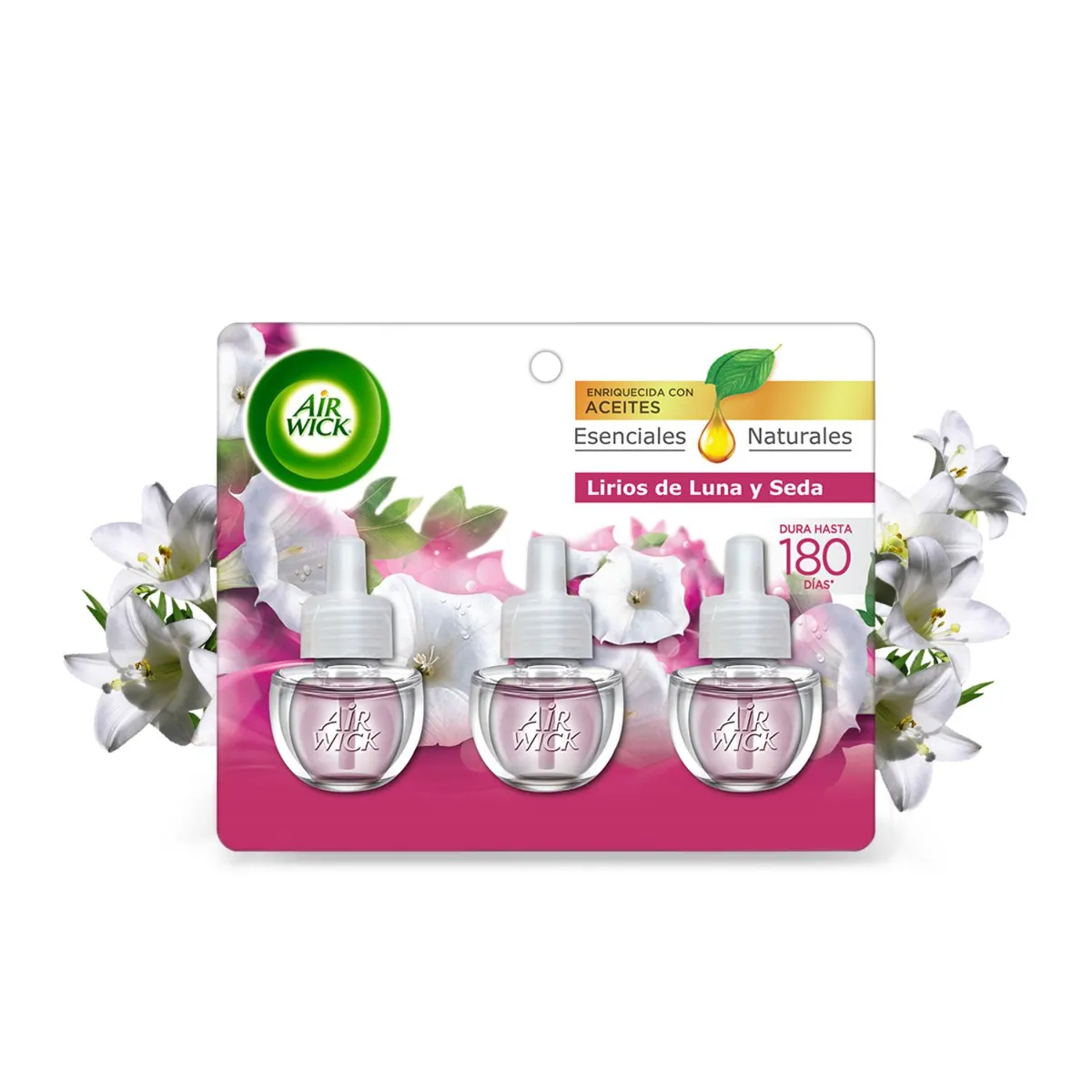 AIR WICK - Repuesto Aromatizante de Ambientes Lirios de Luna y Seda X3