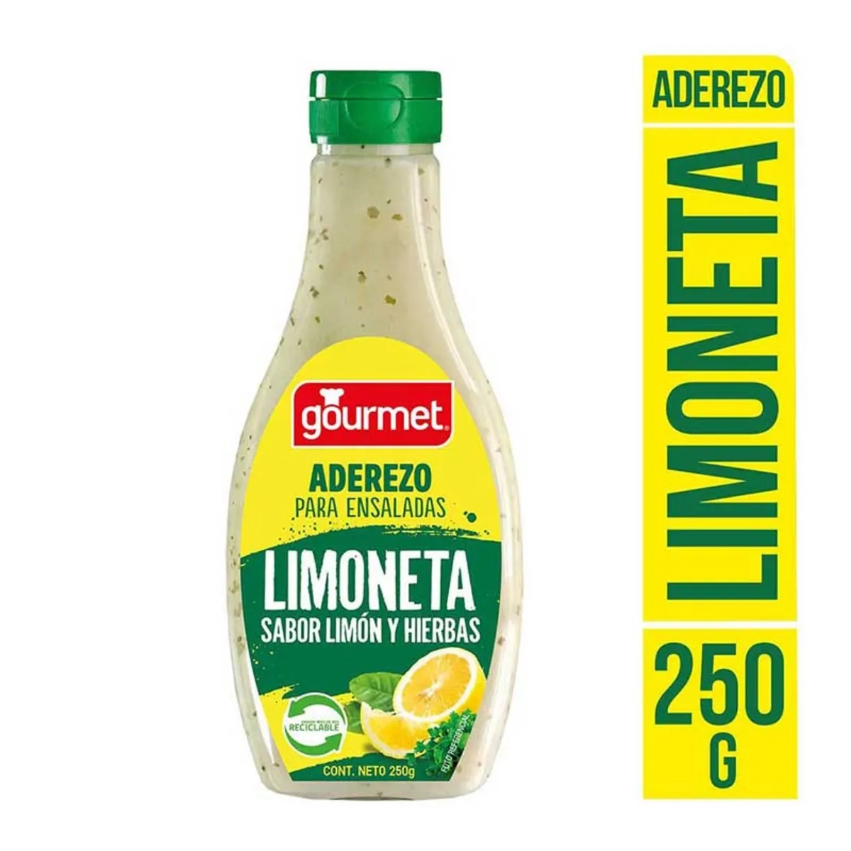 GOURMET - Aliño para Ensaladas Limoneta Gourmet Sabor Limón y Hierbas 250 g