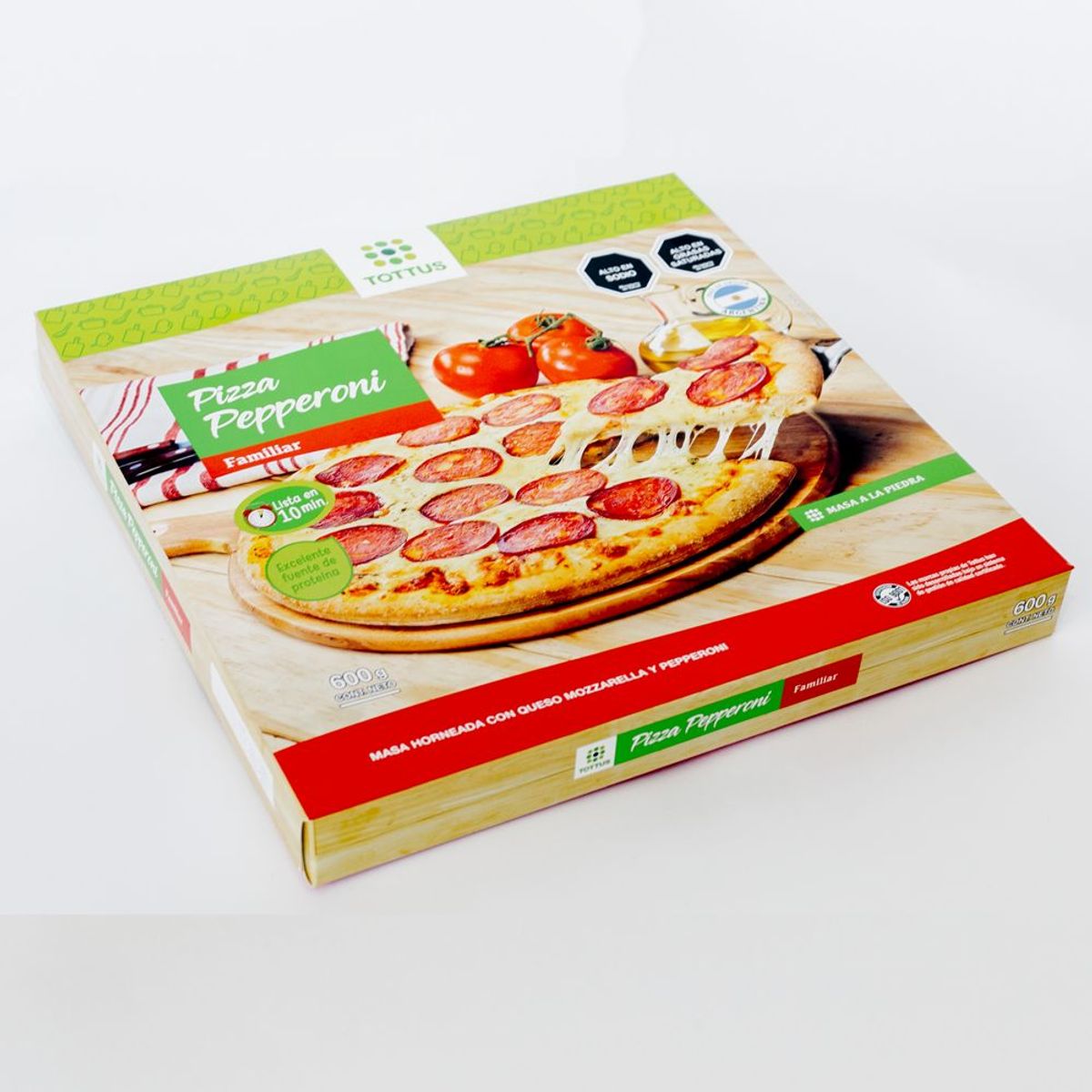 TOTTUS - Pizza Pepperoni Congelada Tottus 600 g