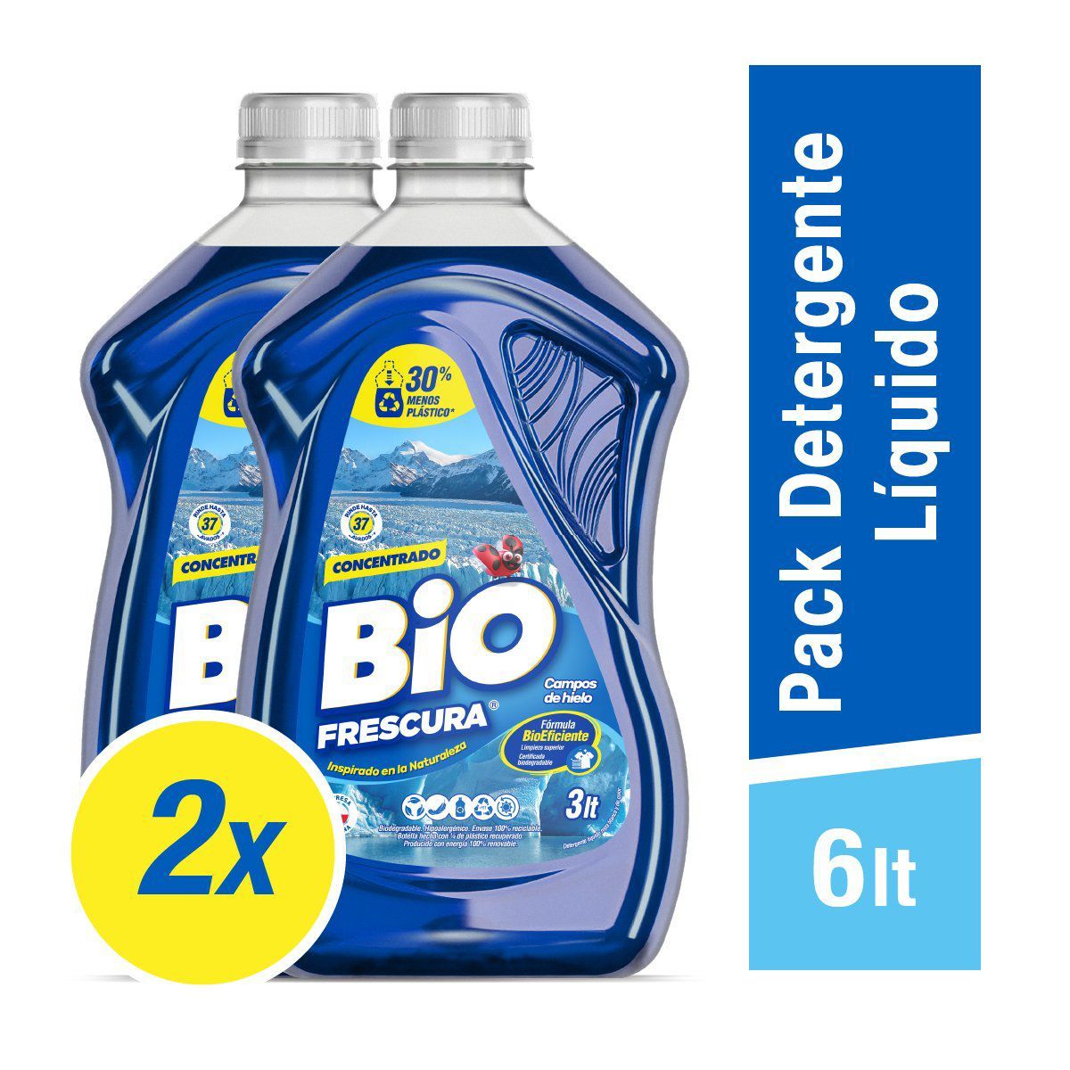 BIOFRESCURA - Pack Detergente Líquido Campos de Hielo Biofrecura 2x3 lt