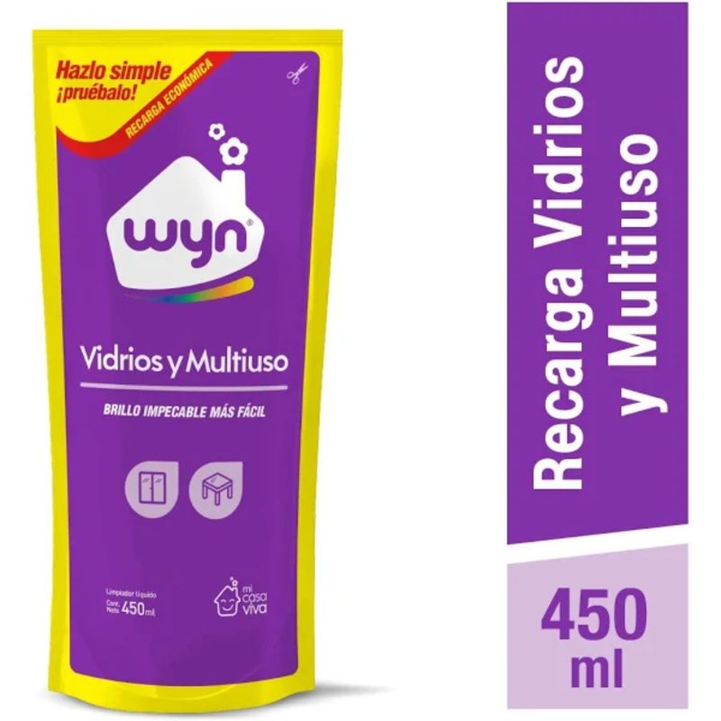 WYN - Limpiavidrios Multiuso Recarga Wyn 450 ml