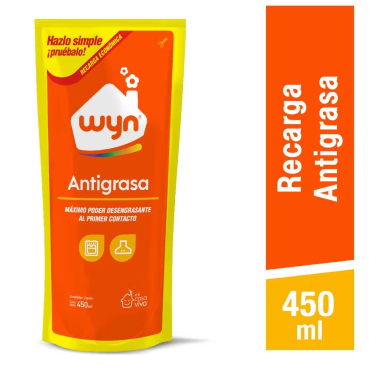 WYN - Limpiador Antigrasa Recarga Wyn 450 ml