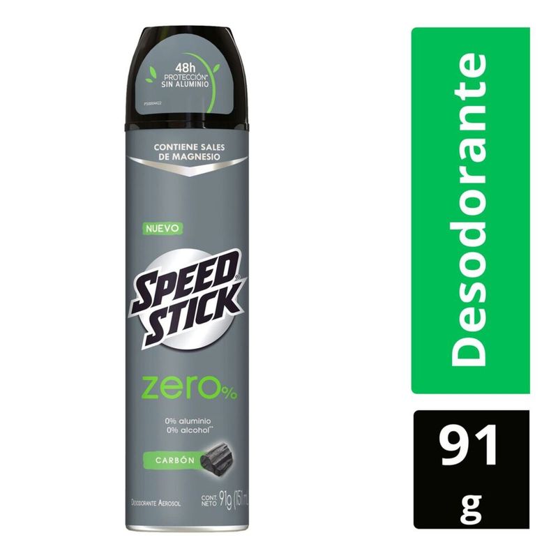 SPEED STICK - Desodorante en Spray Speed Stick Zero% Carbón 91 g