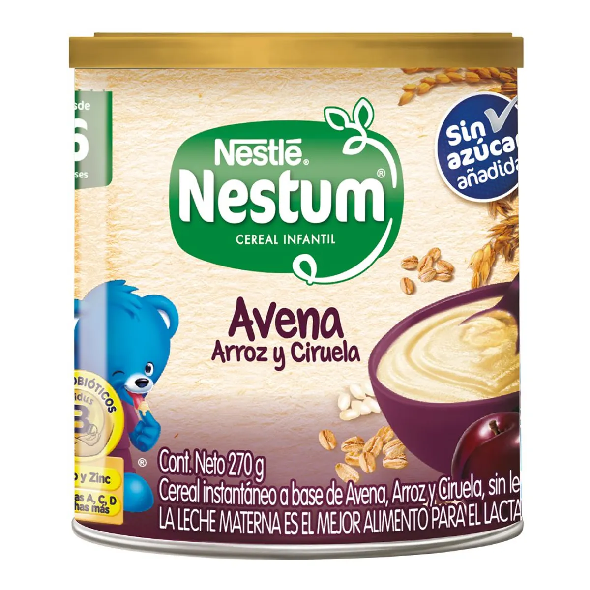 NESTUM - Cereal infantil Nestum Avena Arroz y Ciruela Tarro