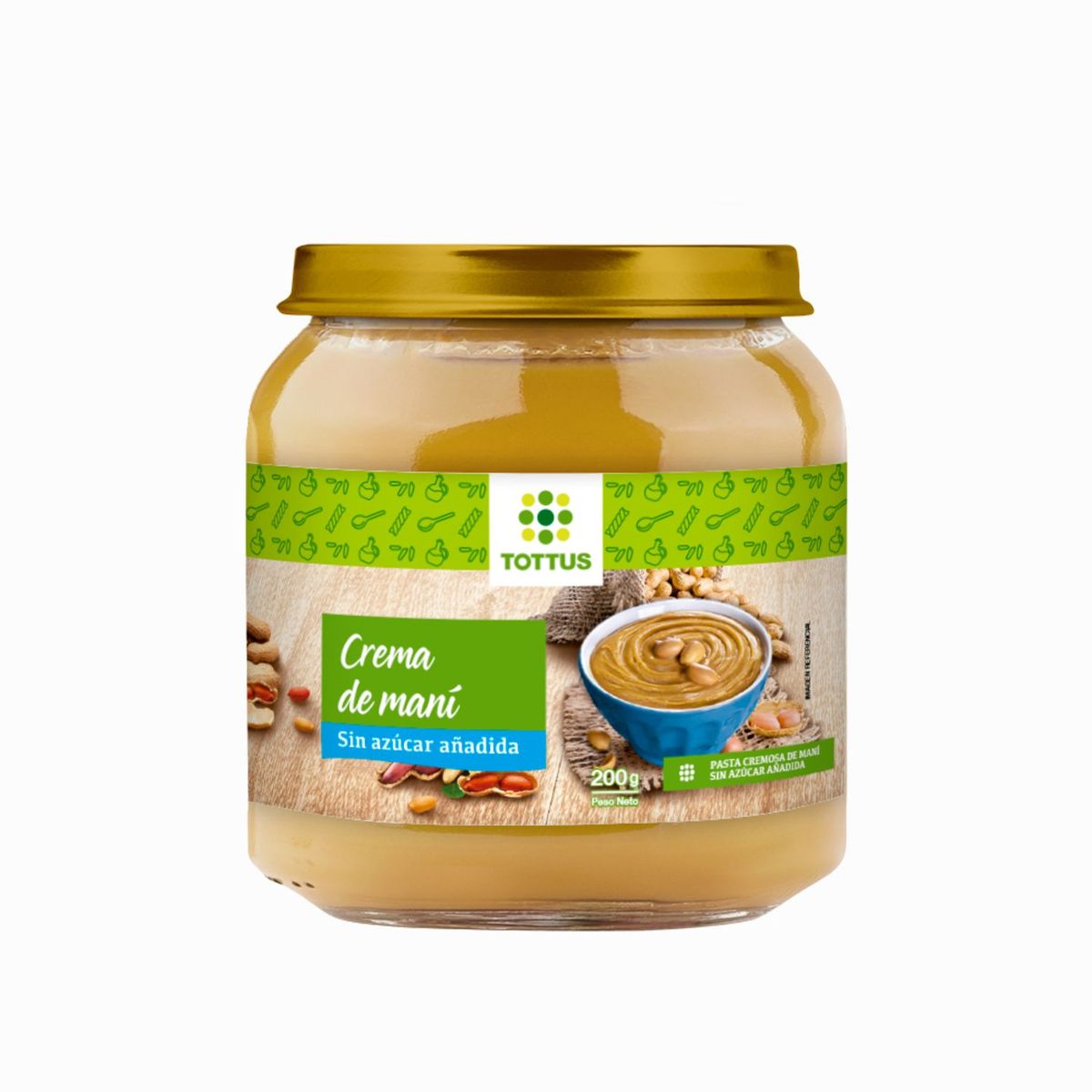 TOTTUS - Mantequilla De Mani Sin Azúcar