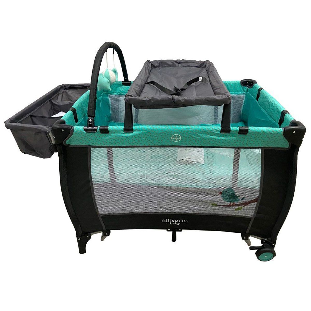 ALLBASICS - Cuna Corral con Organizador Turquesa