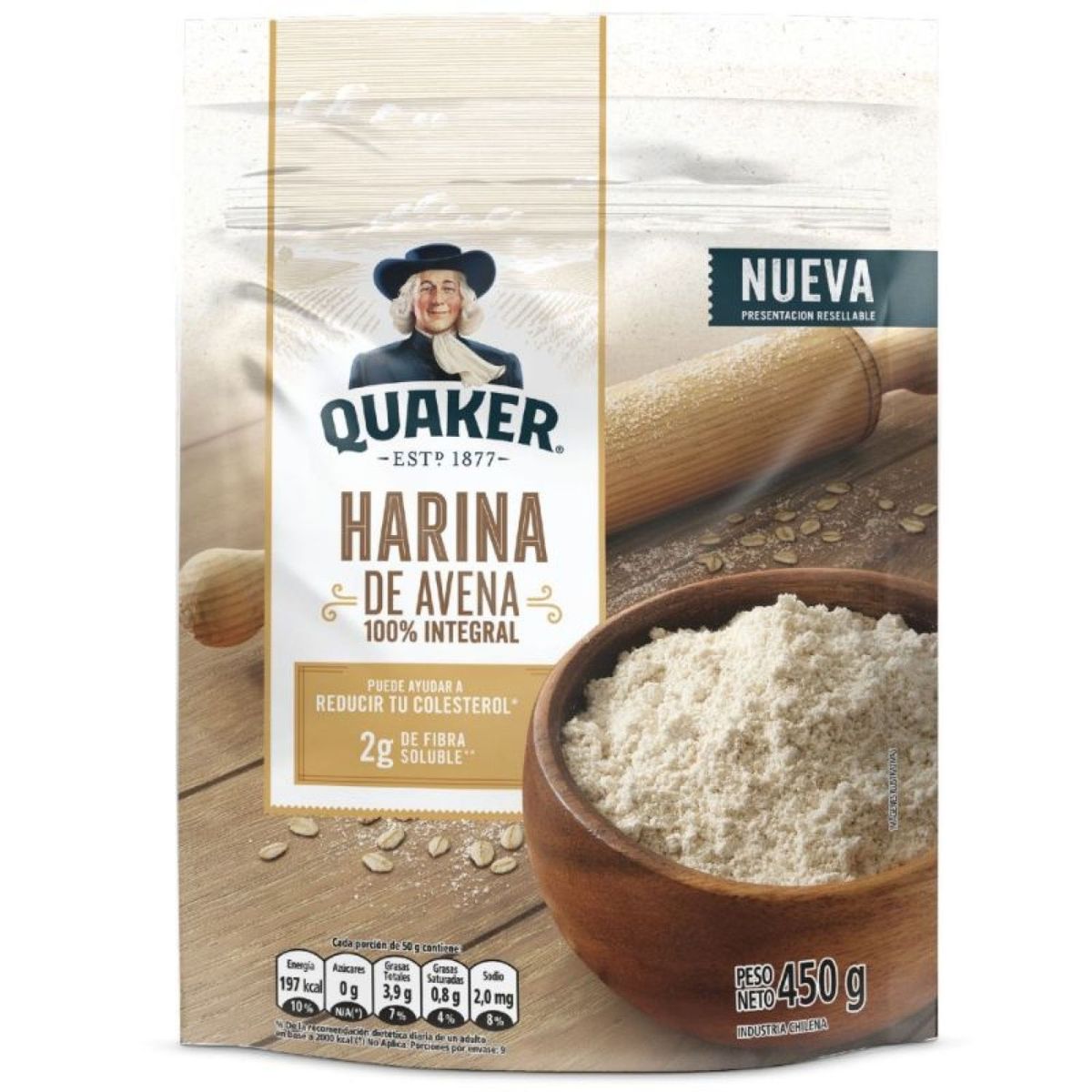QUAKER - Harina de Avena Integral 450 gr