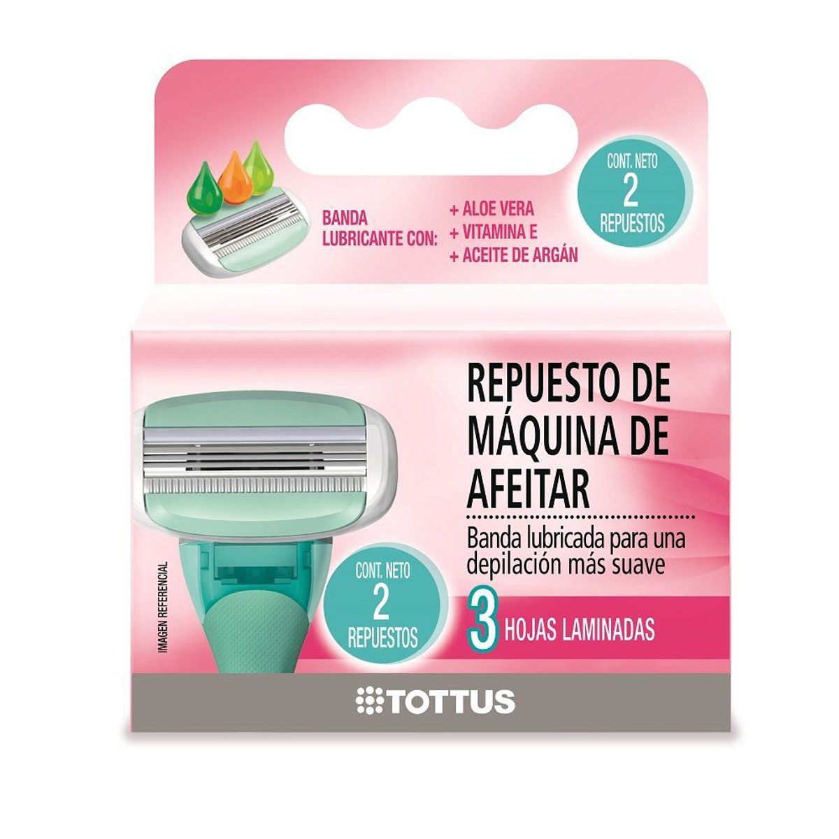 TOTTUS - Repuesto Máquina de Afeitar 3 Hojas Mujer