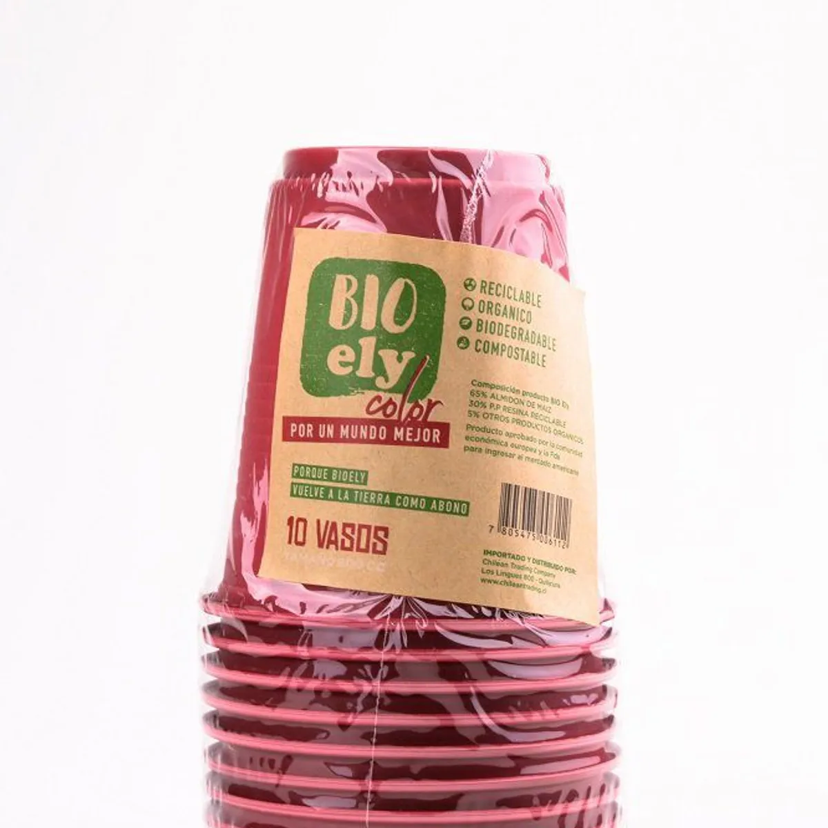 BIO ELY - Vasos Rojos Bioely 16 Oz 10 Un