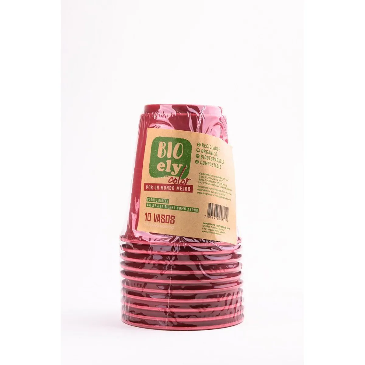 BIO ELY - Vasos Rojos Bioely 16 Oz 10 Un