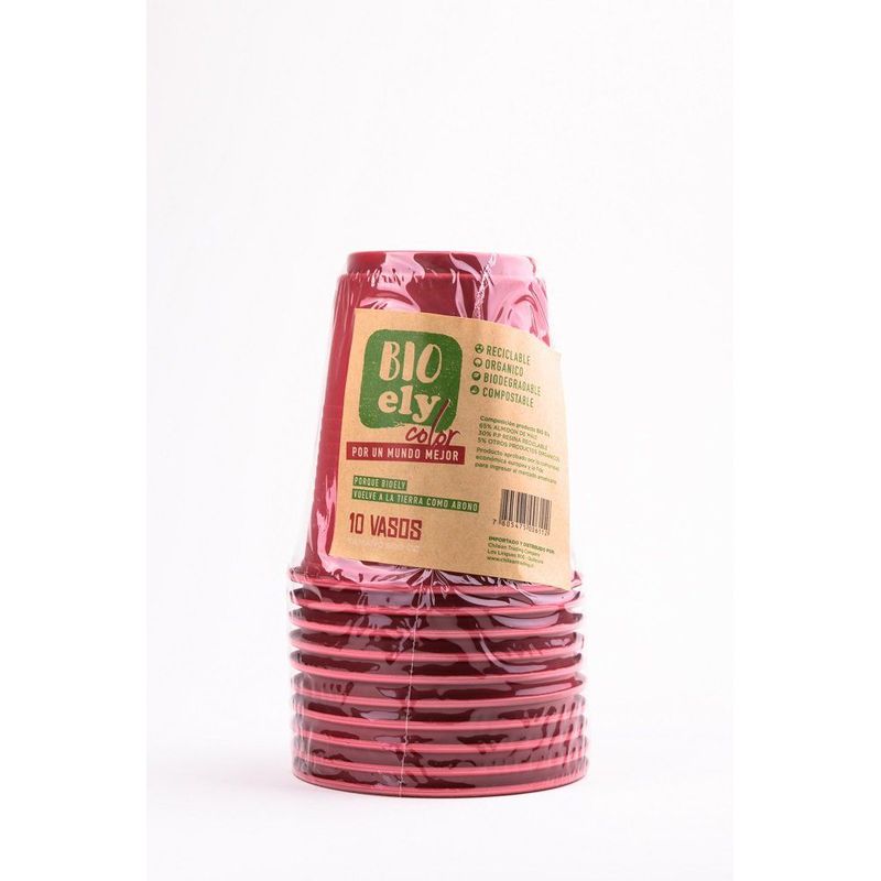 BIO ELY - VASO ROJO BIOELY 16OZ 10 UN