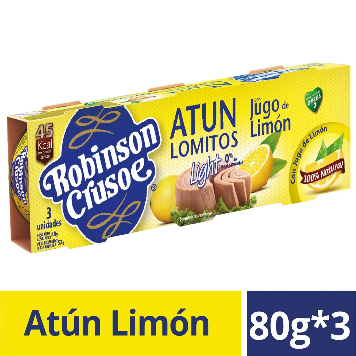 ROBINSON CRUSOE - Atún Tripack Limón