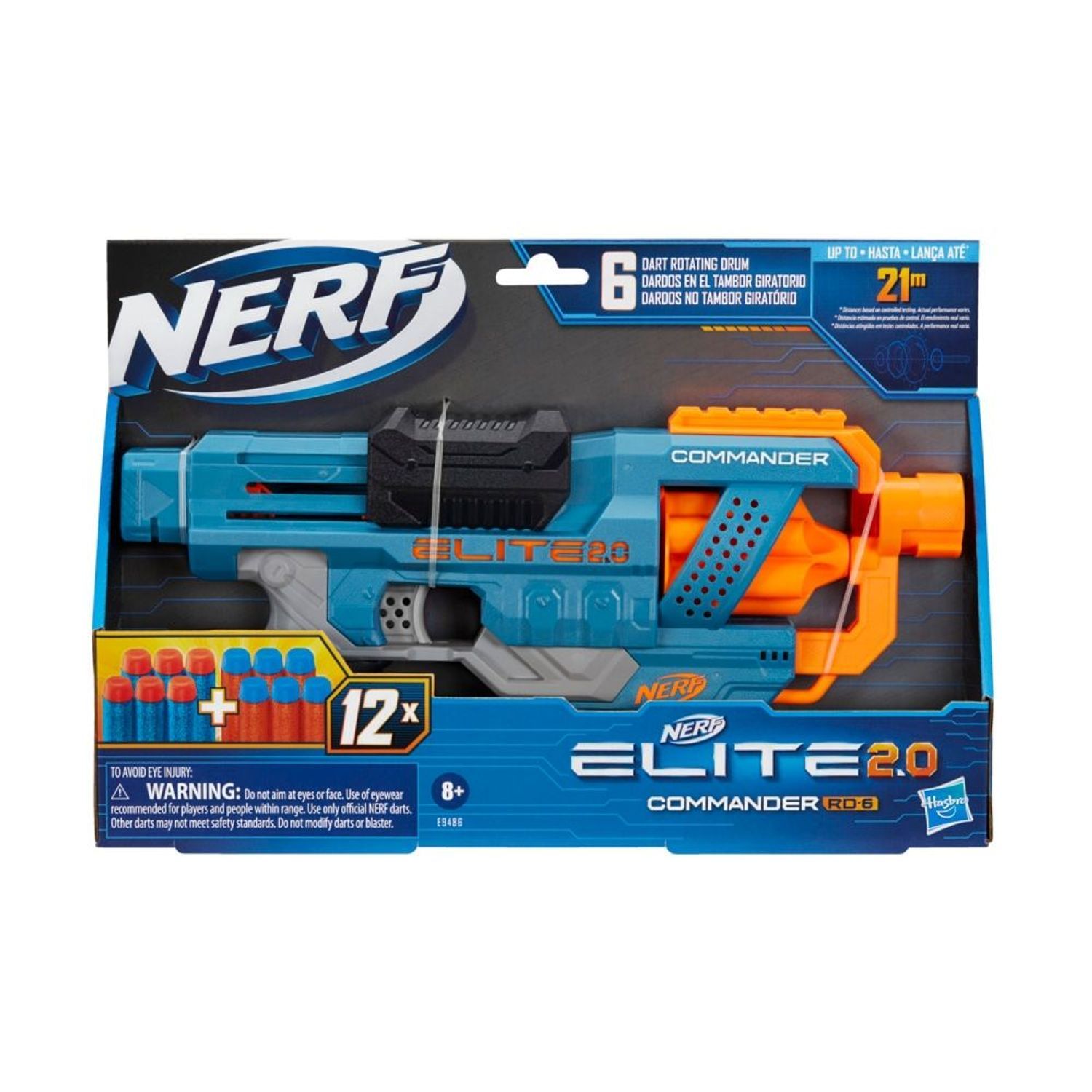 Lanzador Nerf Elite 2.0 - Commander Rd-6 | Tottus Chile