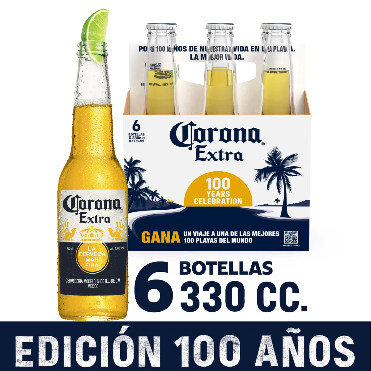 CORONA - Pack Cerveza Corona Lager Botella 4.5° 6 x 330 ml