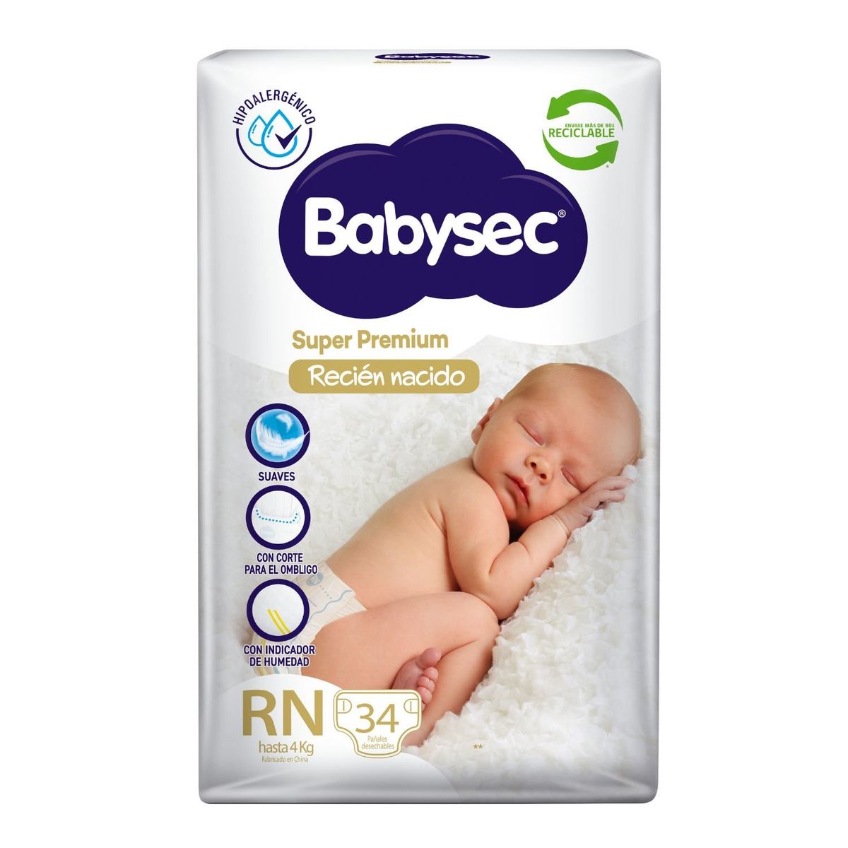 BABYSEC - Pañales Desechables Babysec para Recién Nacido 34 Un