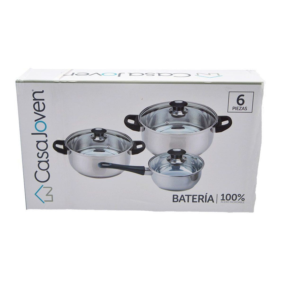 CASA JOVEN - Bateria 6 piezas Acero Inoxidable