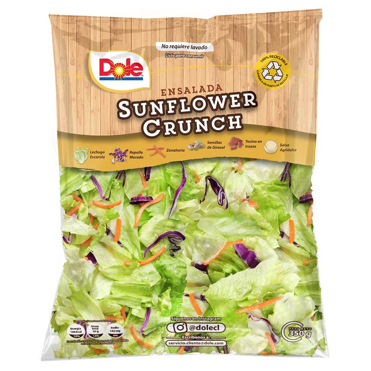 DOLE - Ensalada Sunflower Crunch en Bolsa 350 g