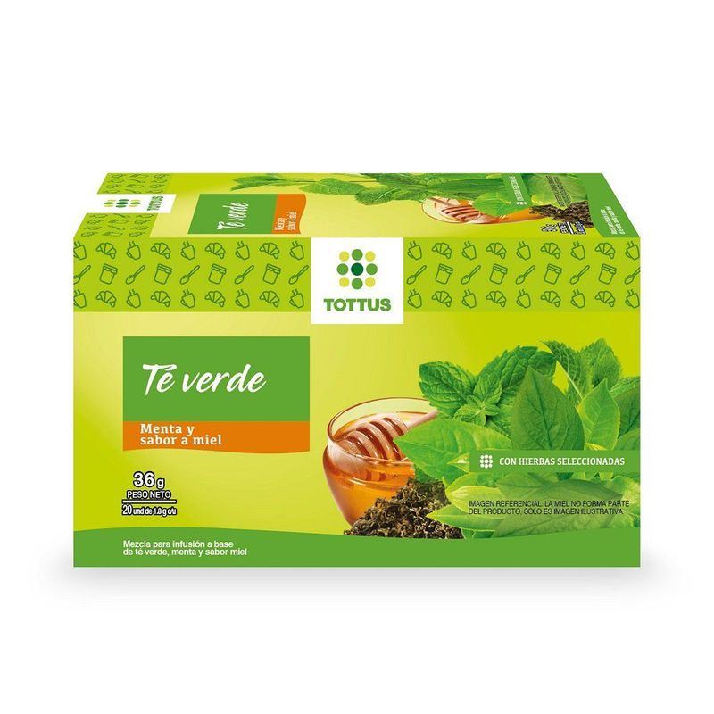 TOTTUS - Té Verde Sabor Menta y Miel