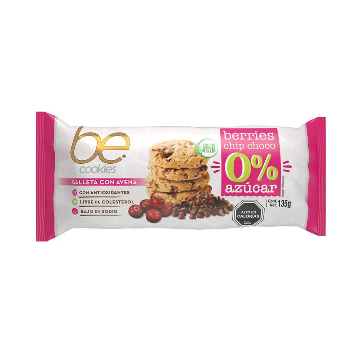 BE COOKIES - Galleta Chocolate Be Cookies Sin Azúcar 135 g
