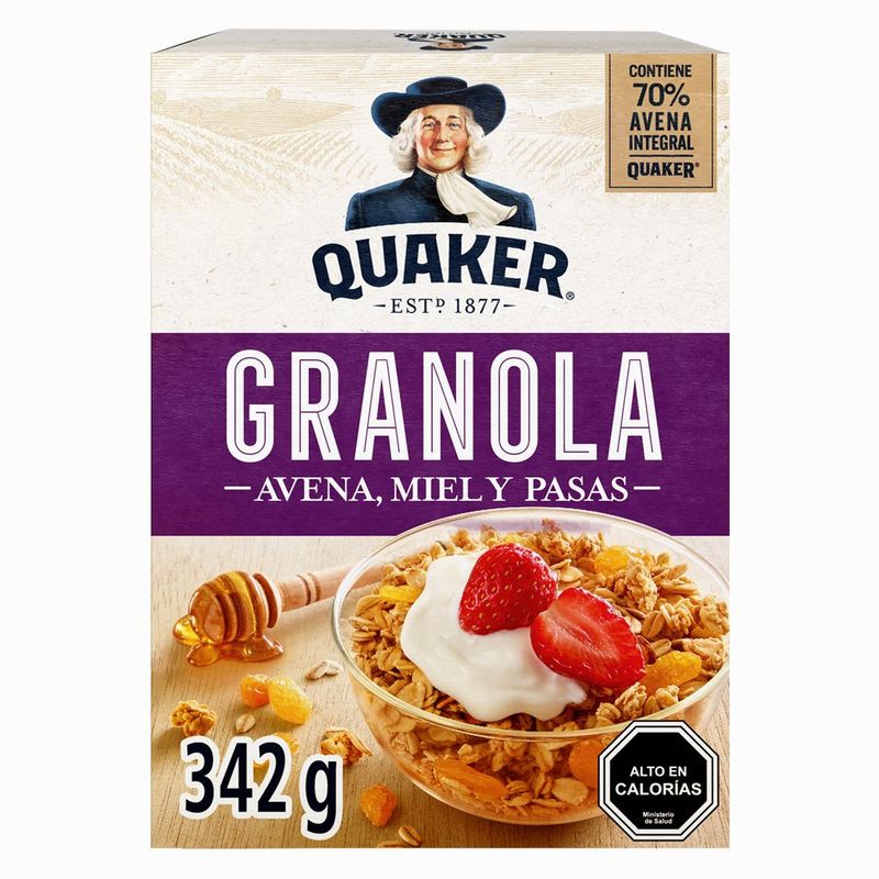 QUAKER - GRANOLA MIEL ALMEND PASAS QUAKER 342 GRM