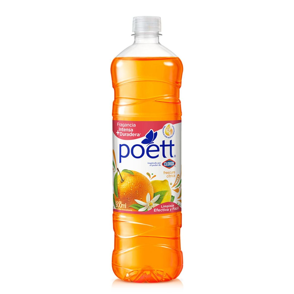 POETT - Limpiador Desinfectante de Pisos Poett Frescura Cítrica Botella 900 ml