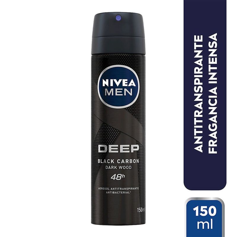 NIVEA - Desodorante Nivea Spray Deep Black Carbon Hombre  150 ml